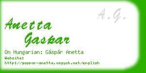 anetta gaspar business card